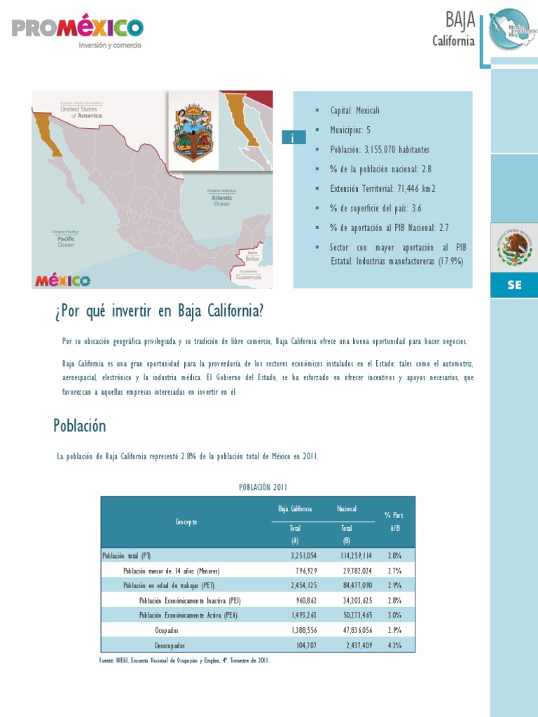 Oportunidades de Inversión en Baja California | PDF | California ...