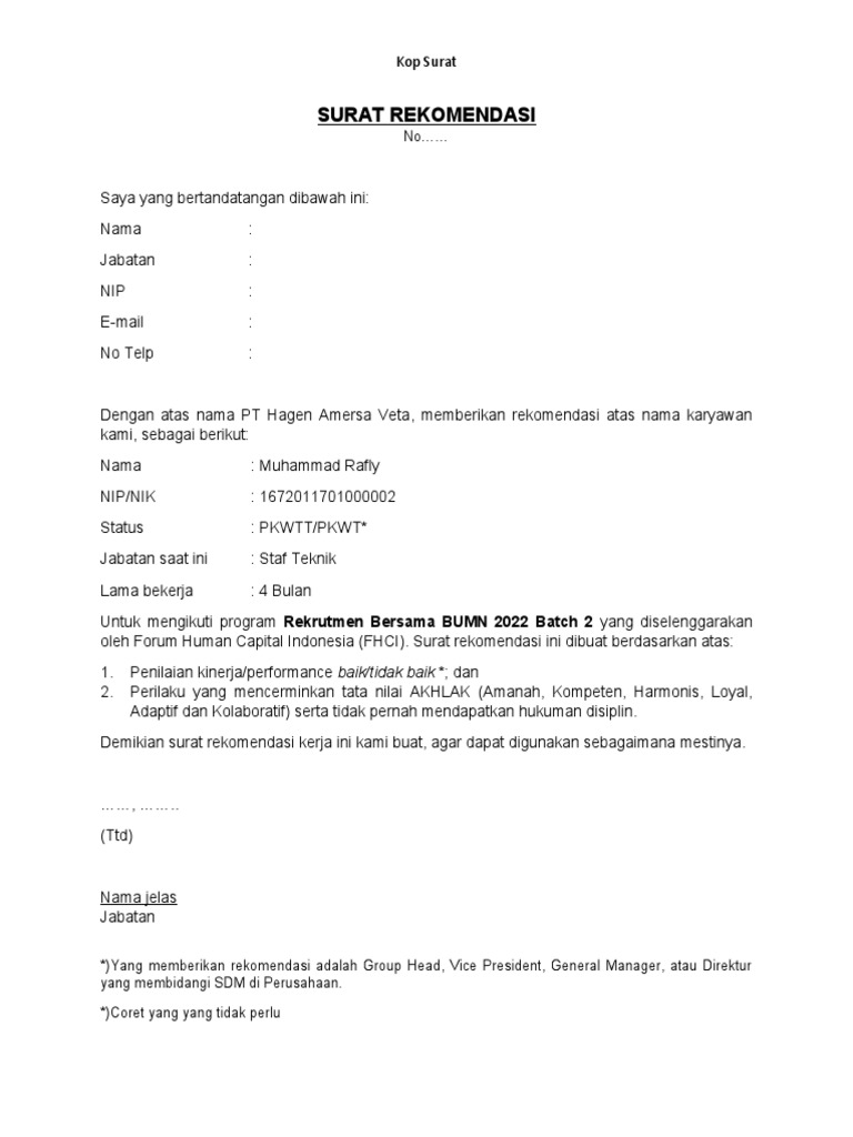 template_surat_rekomendasi | PDF