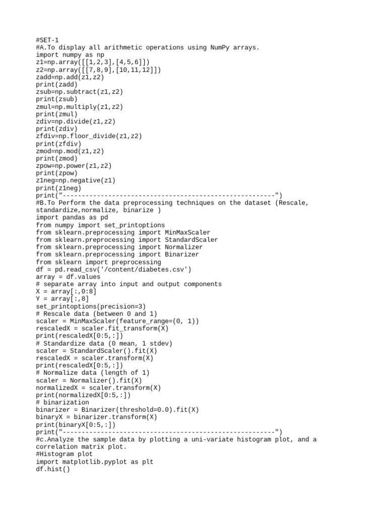 ML Lab Codes PDF Principal Component Analysis Cross Validation