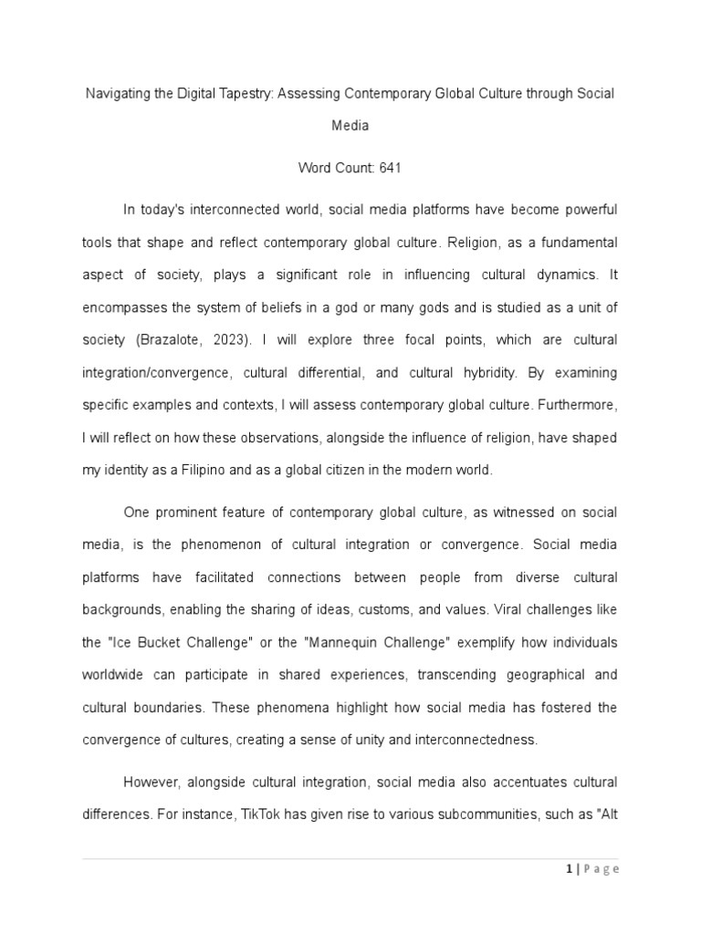 Social Media's Impact on Global Culture | PDF | Social Media | Popular ...