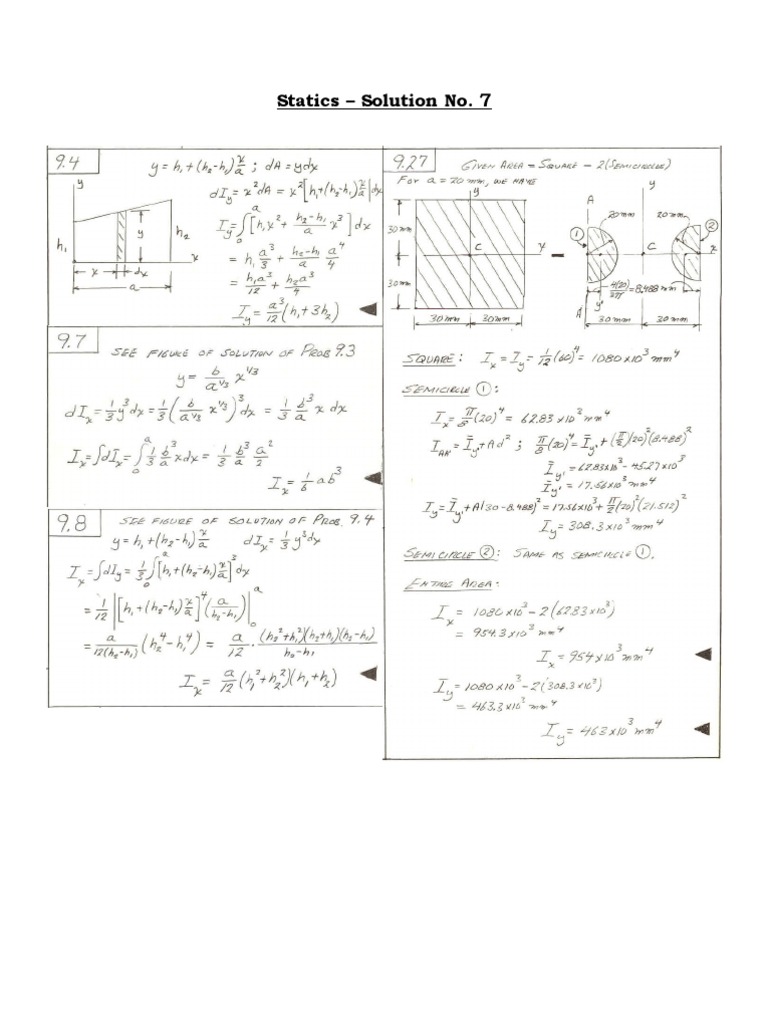 Statics Solution 7 Explained | PDF