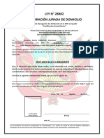 Declaracion Jurada de Domicilio Actualizado