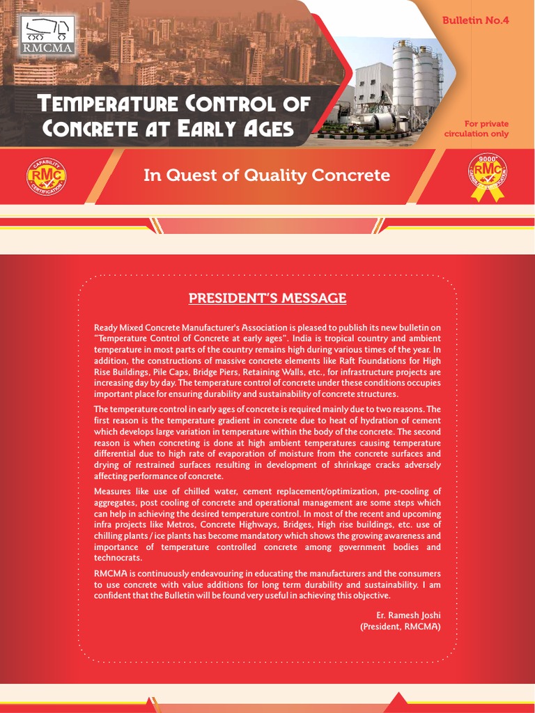 Bulletin. 4 Temperature Control of Concrete at Early Ages | PDF ...
