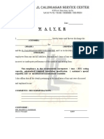 WAIVER For Undersize