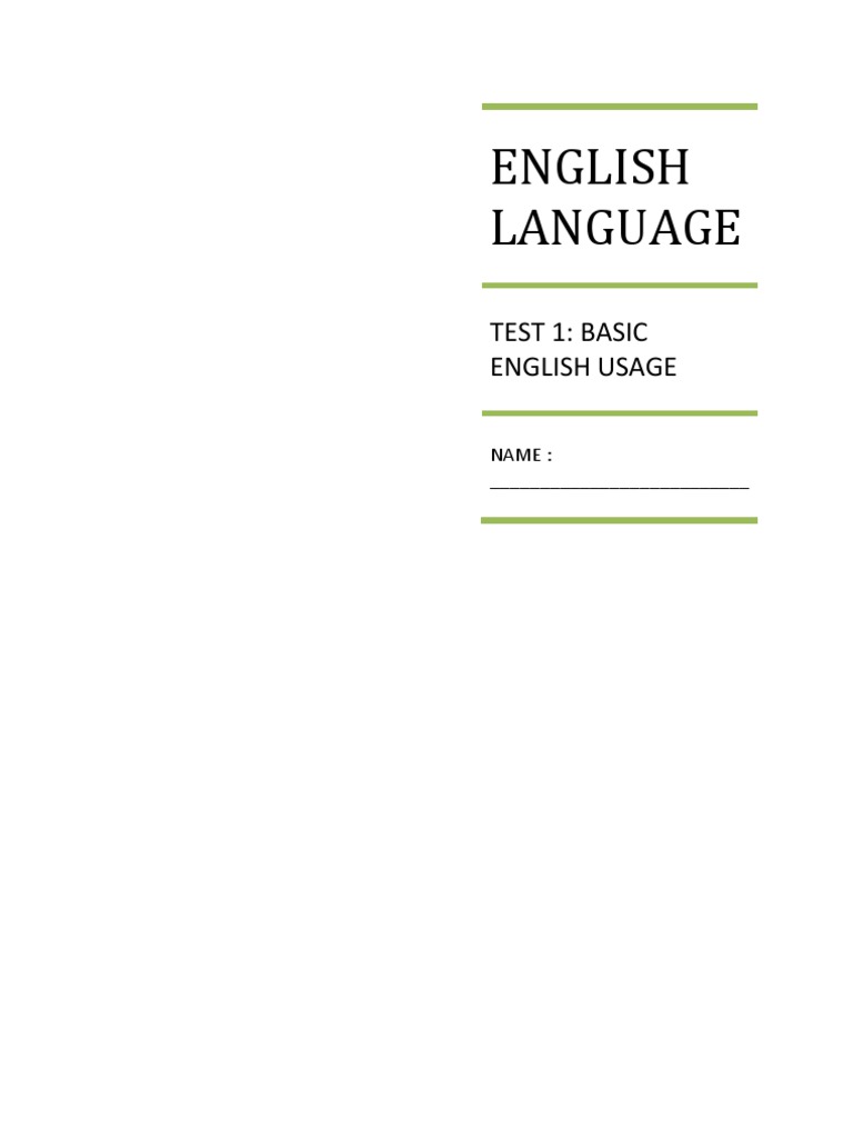 Basic English Language Test | PDF | Language Arts & Discipline