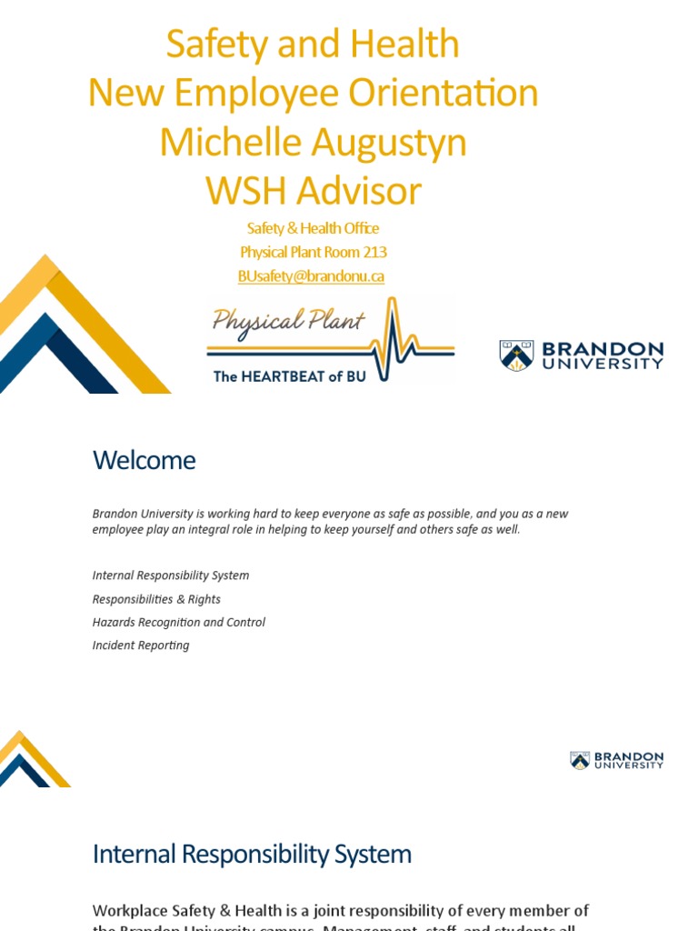 BU New Employee Safety and Health Orientation Presentation | PDF ...