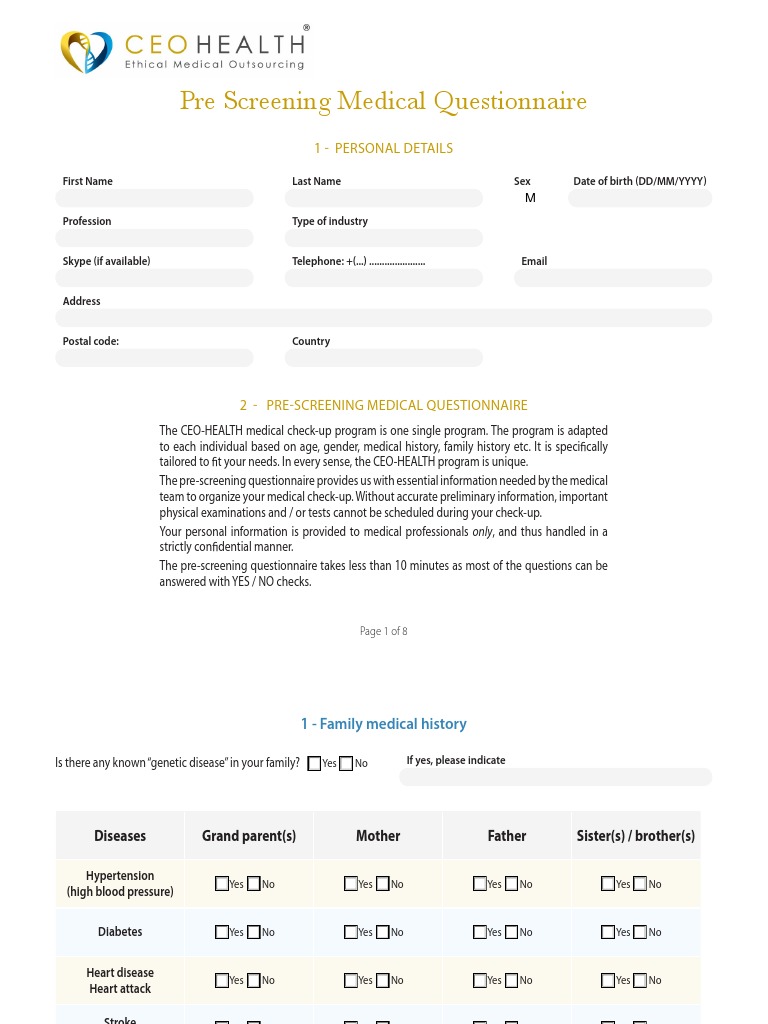 Questionnaire Eform PDF Alcoholic Beverages Smoking