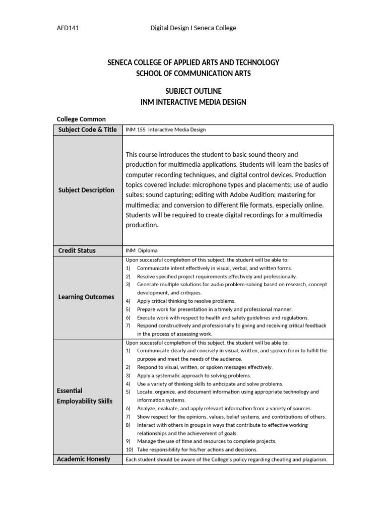 Interactive Media Design Course Outline | PDF | Multimedia | Communication