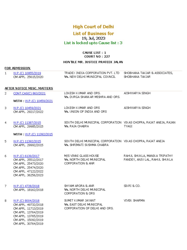 high-court-of-delhi-list-of-business-for-list-is-locked-upto-cause