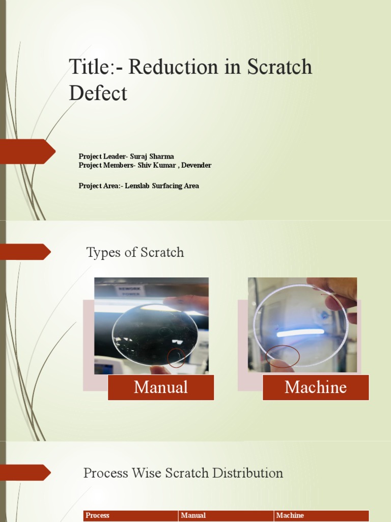 Scratch Defect Reduction Analysis | PDF