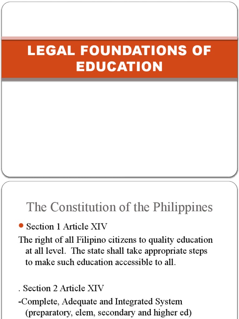 Legal Foundations of Philippine Education | PDF | Teachers
