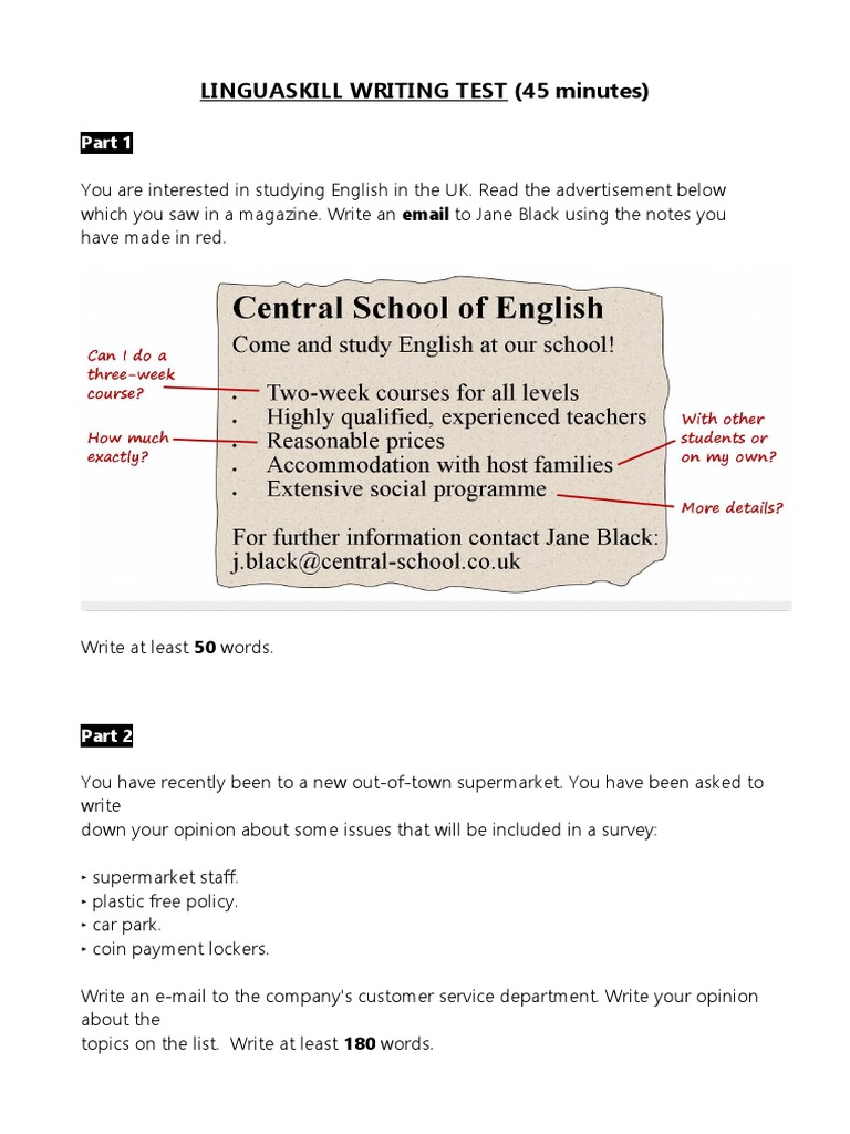 LINGUASKILL Writing | PDF
