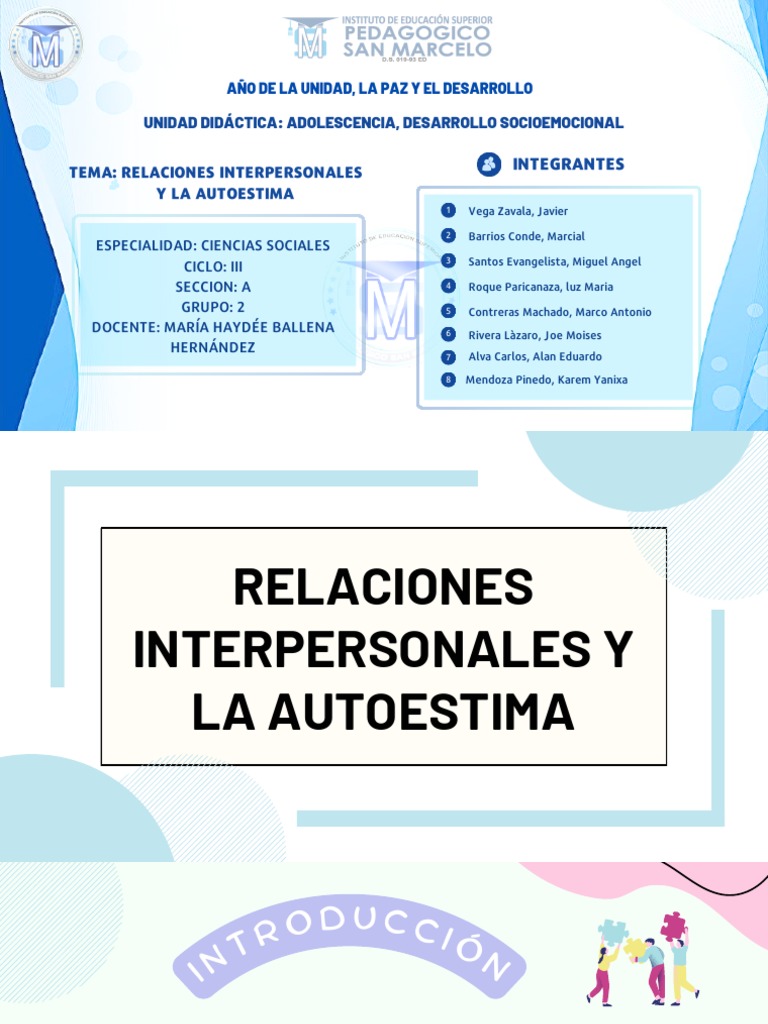 Autoestima y Relaciones Interpersonales | PDF | Autoestima | Relaciones ...
