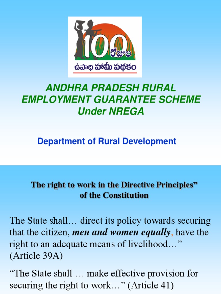 AP National Rural Employment Guarantee Scheme Under NREGA | PDF ...