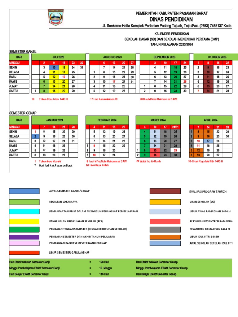 Kalender Pendidikan TP 2023-2024 | PDF