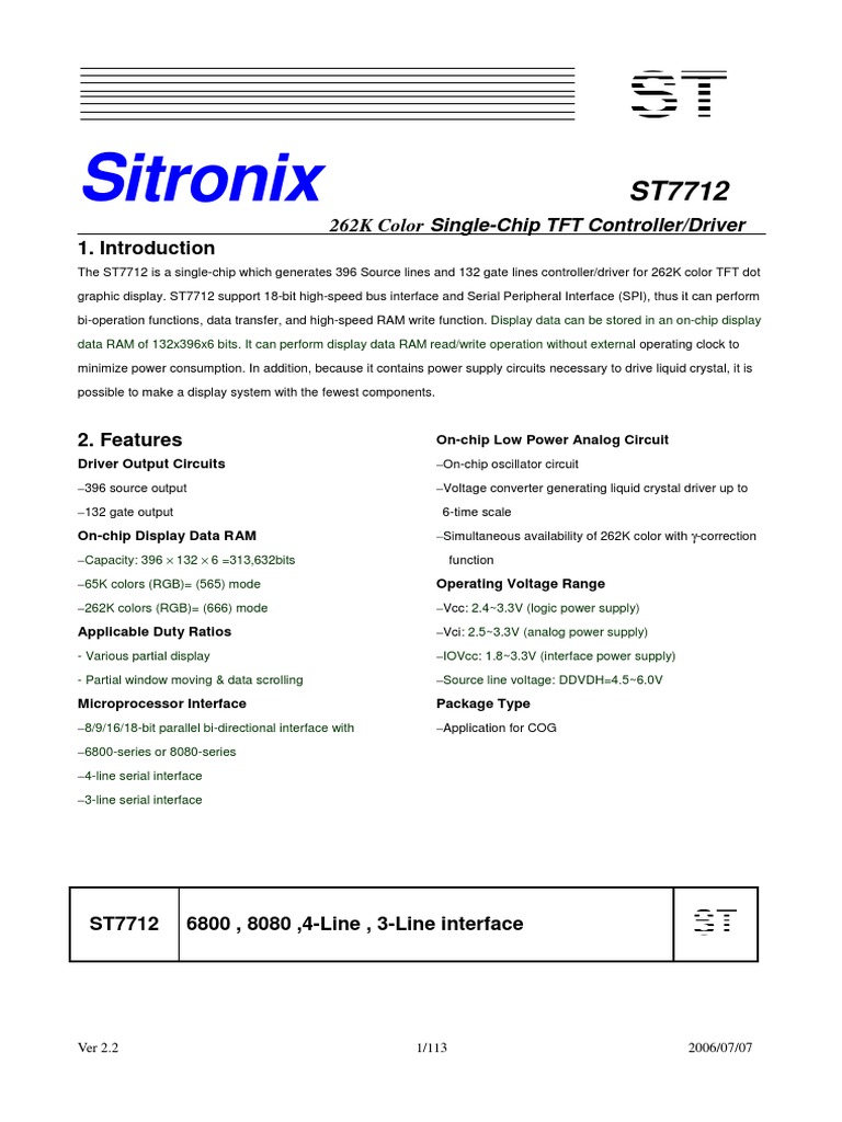 ST7712 Datasheet | PDF | Power Supply | Electronic Circuits