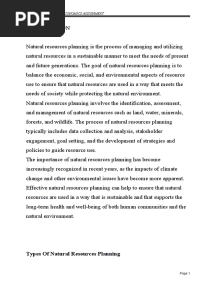Natural Resources Assignment