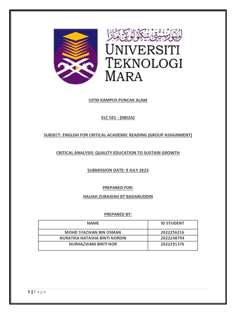 Uitm Kampus Puncak Alam Elc Article 2023 Pdf Programme For