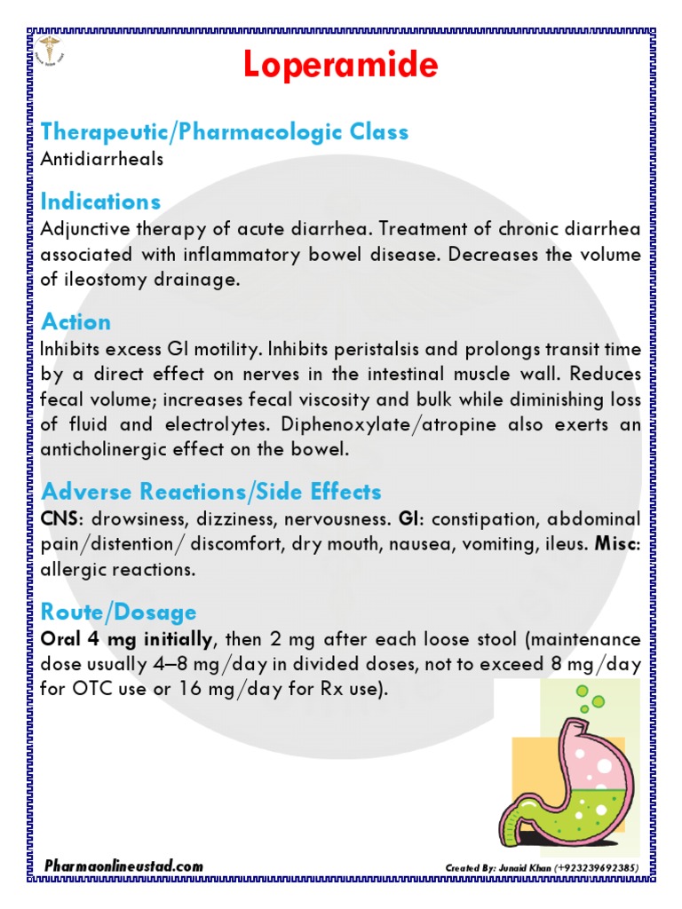 Loperamide: Uses, Actions, and Risks | PDF | Wellness