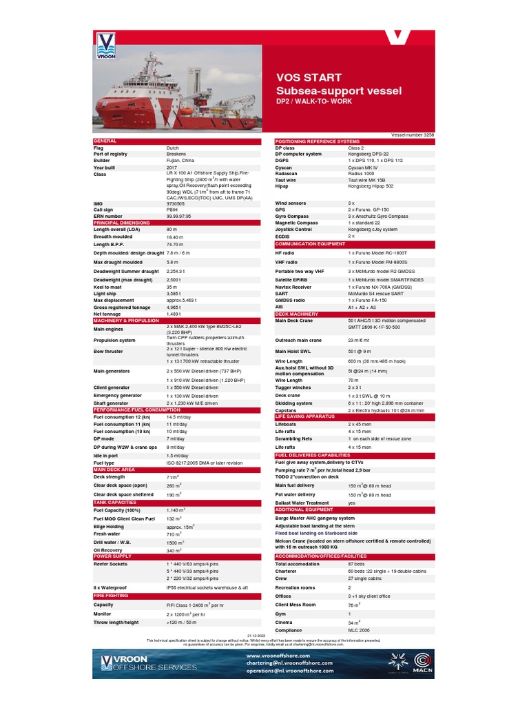 Vessel Particulars - VOS Start | PDF | Shipping | Watercraft
