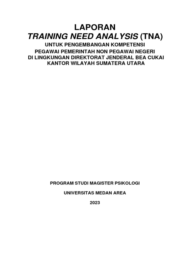 TNA untuk Peningkatan Kompetensi PPNPN | PDF