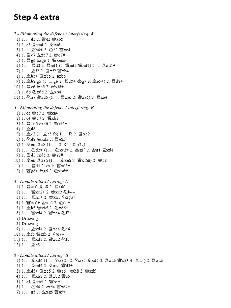 Step 4 extra solutions pdf chess board games