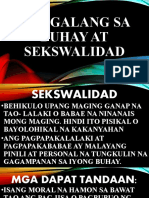 Pag Galang Sa Buhay at Sekswalidad