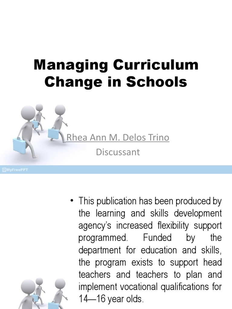 Managing Curriculum Change in Schools 1 PDF Curriculum Teachers