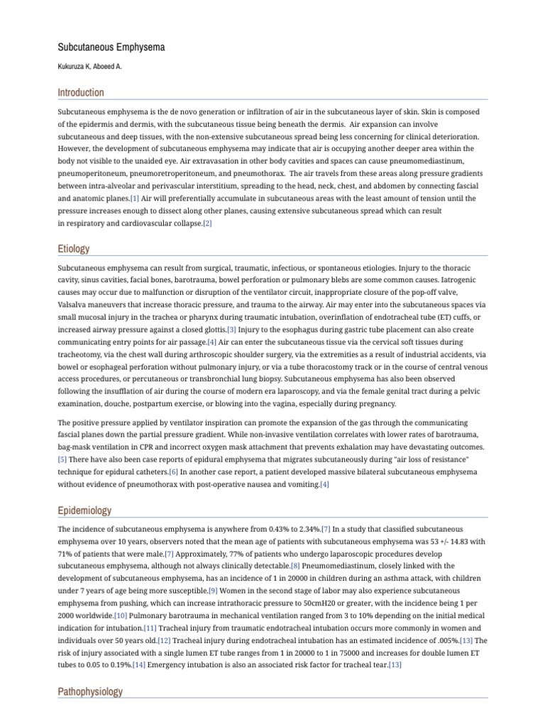 Understanding Subcutaneous Emphysema | PDF | Respiratory System ...