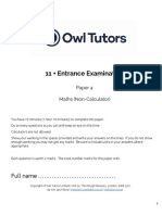 11 Plus Owl Maths 4 Question Booklet