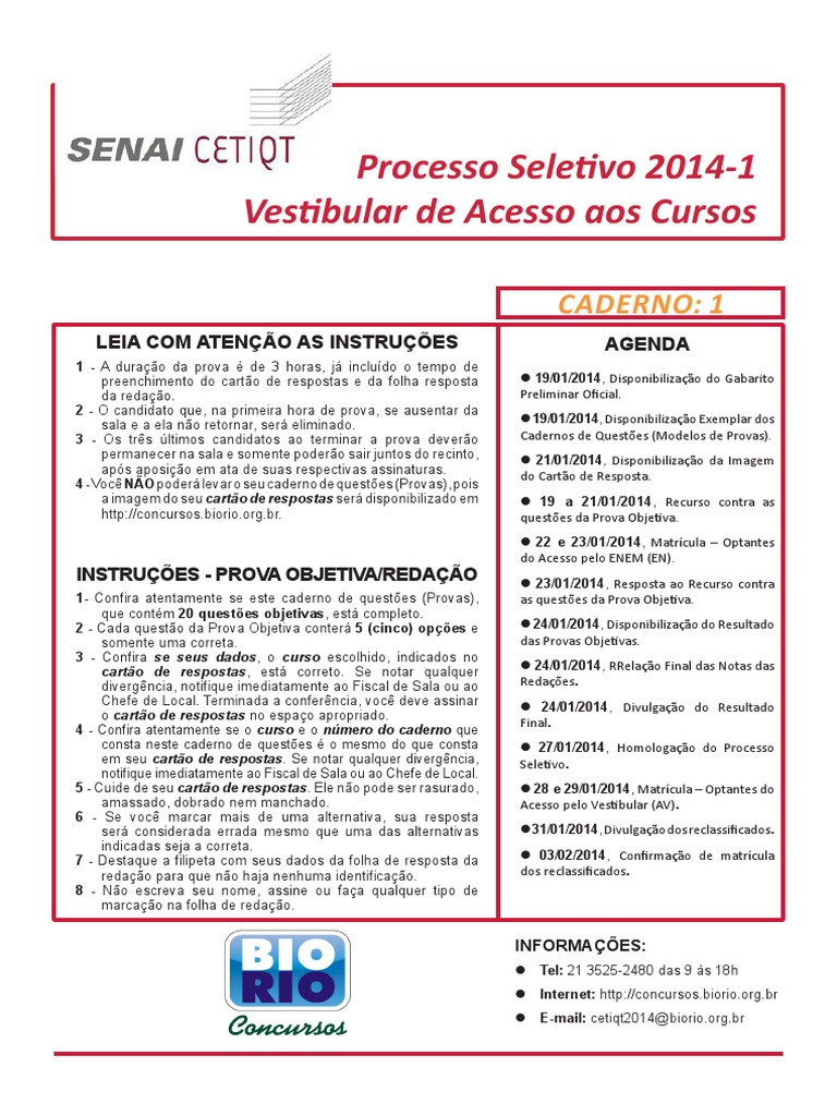 Bio Rio 2014 Acaplam PB Vestibular Prova 2 | PDF | Europa | União Europeia