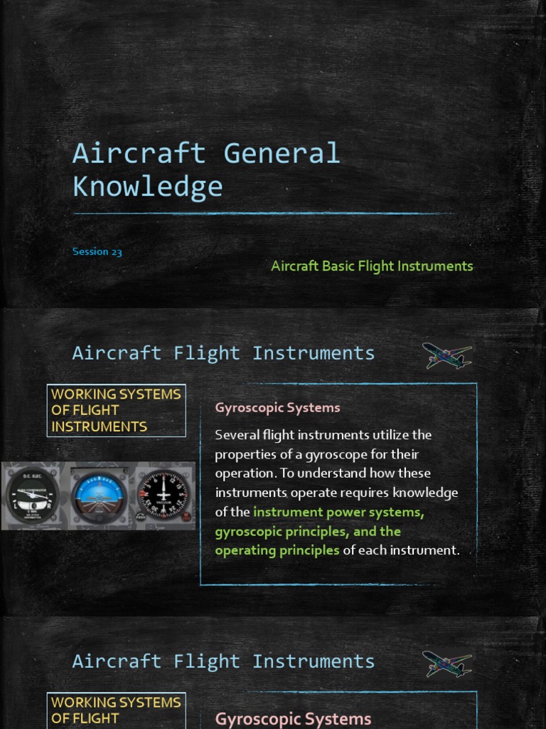 Session 23 Flight Instruments Gyro Instruments PDF Gyroscope Rotation