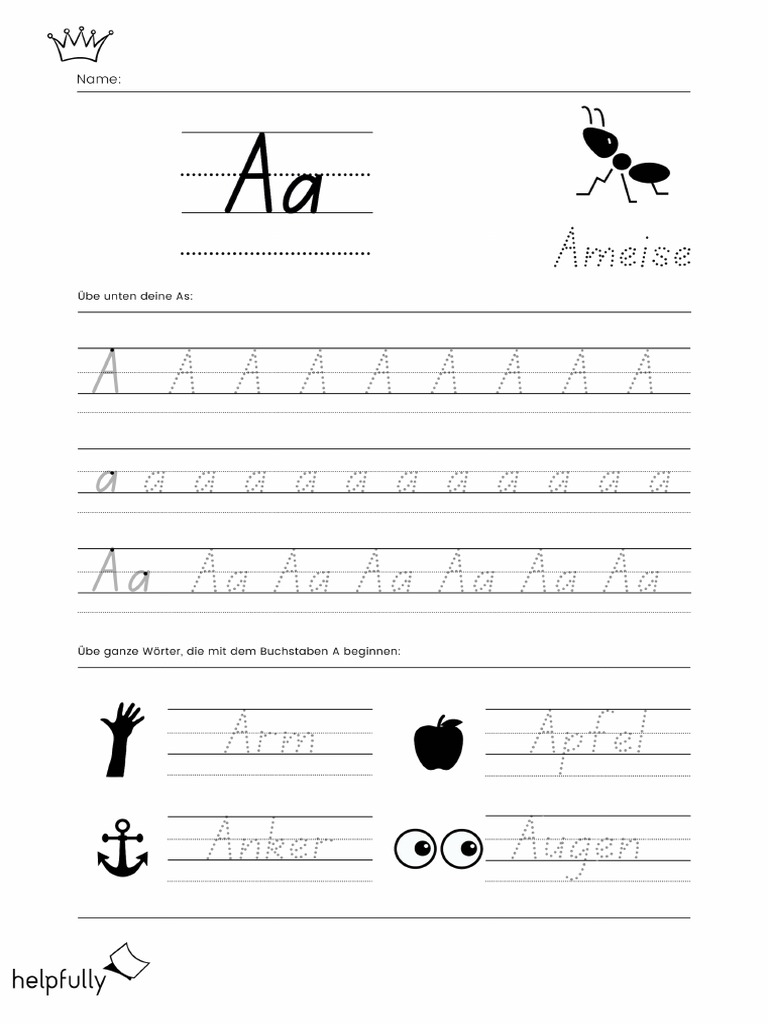Buchstaben Ganze Alphabet Ueben Arbeitsblatt Ausdrucken Helpfully ...