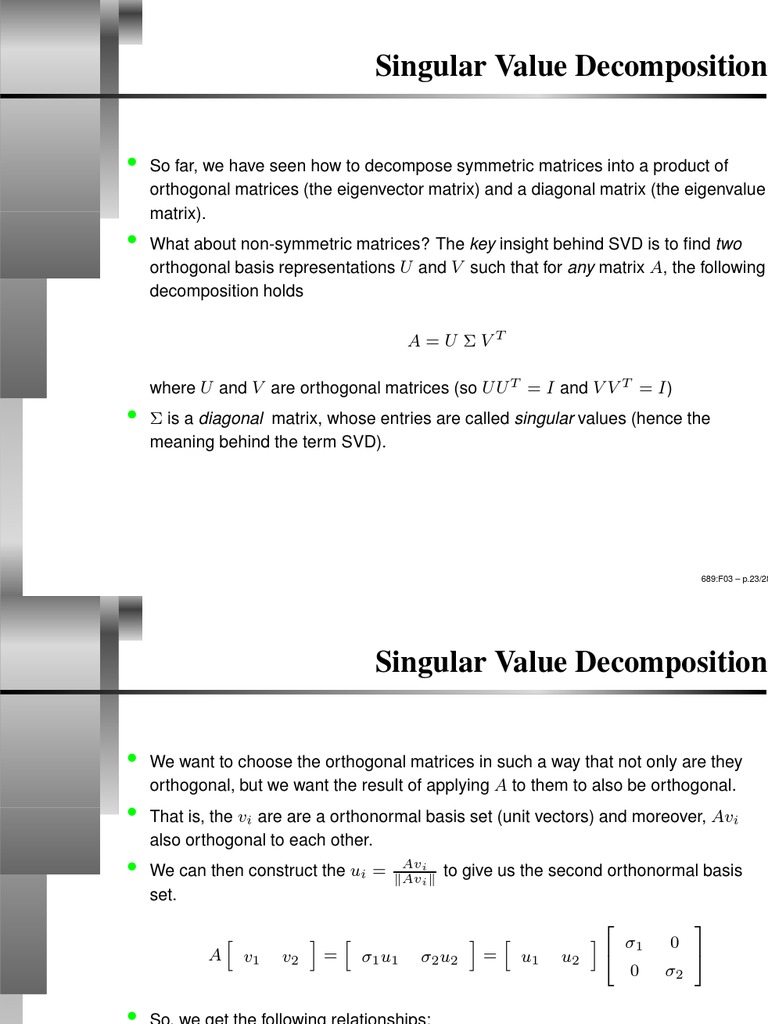 Understanding Singular Value Decomposition | PDF | Matrix (Mathematics ...