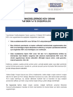 Gida Maddelerinde KDV Orani %8 'Den %1'E Düşürüldü