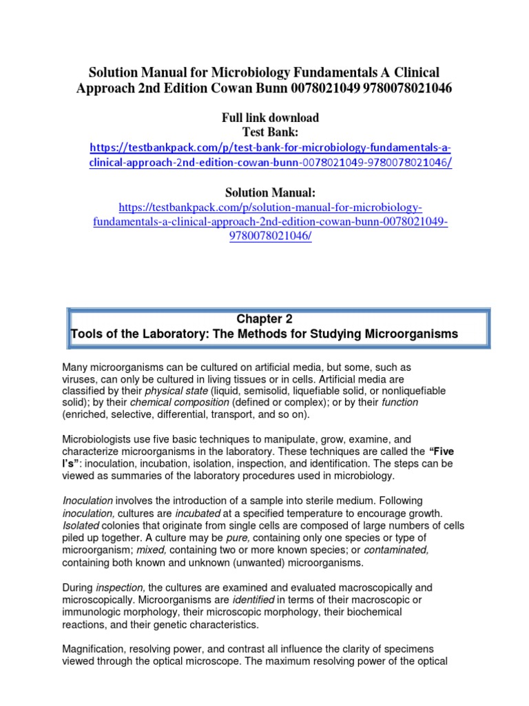 Microbiology Fundamentals: Solution Manual | PDF | Growth Medium | Staining