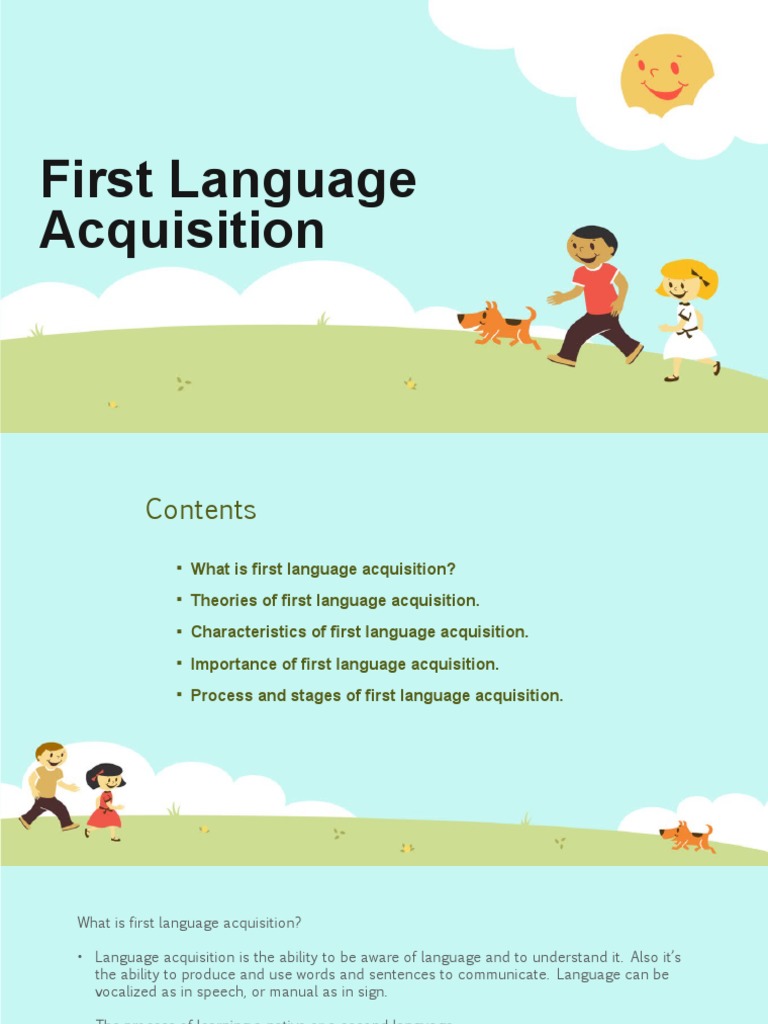 First Language Acquisition | PDF | Language Acquisition | Learning