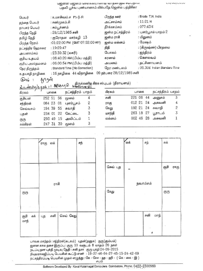 Jathagam PDF