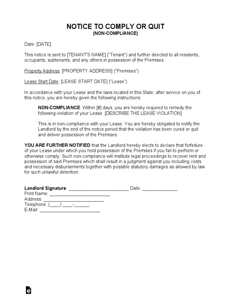 non-compliance-notice-to-quit-pdf-lease-landlord