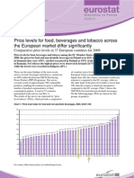 Price Levels For Food, Beverages and Tobacco Across The European Market Differ Significantly