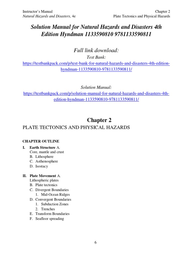 Natural Hazards And Disasters 4th Edition Hyndman Solution Manual Pdf
