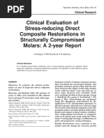 Clinical Evaluation of Stress-Reducing Direct Composite Restorations in Structurally Compromised Molars: A 2-Year Report