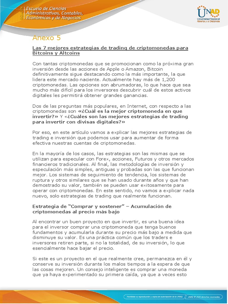 Anexo 5 - Las 7 Mejores Estrategias de Trading de Criptomonedas para  Bitcoins y Altcoins | PDF | Criptomoneda | Mercado de divisas