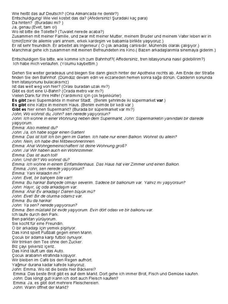 Almaca Cümleler | PDF