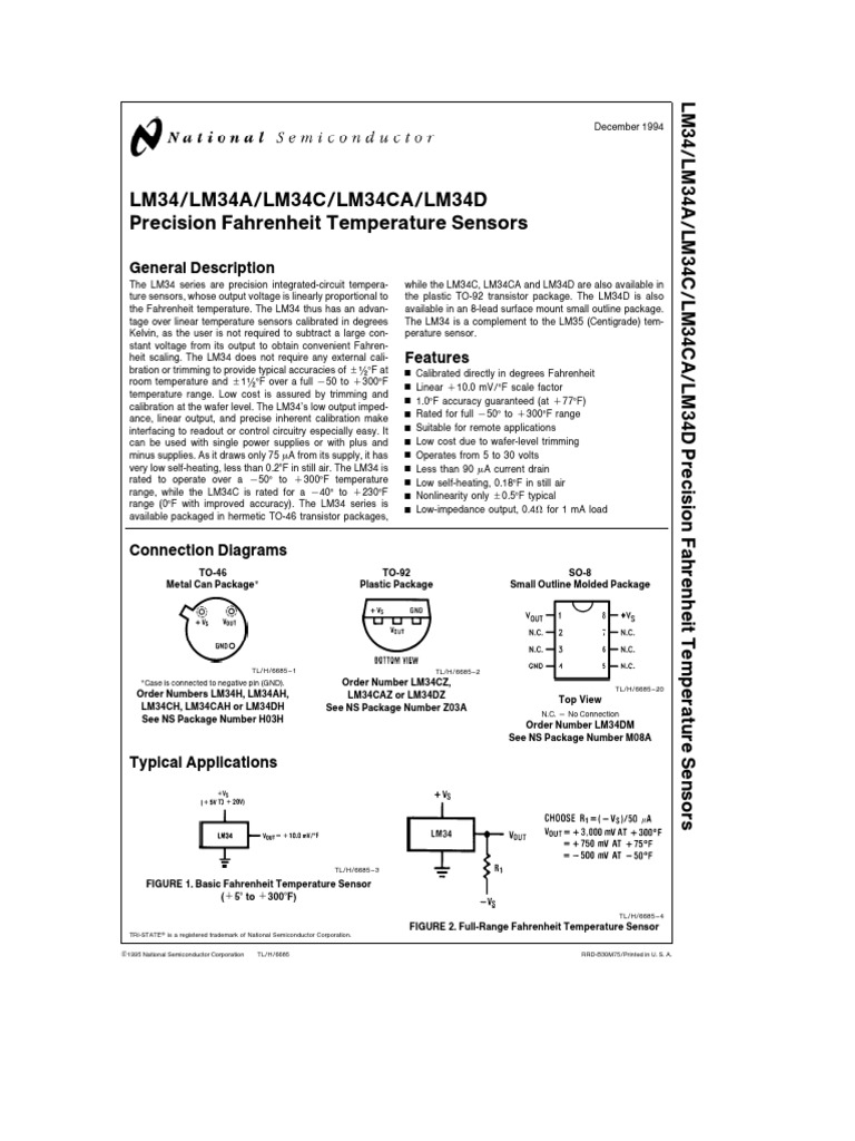 LM34 | PDF | Capacitor | Physical Quantities