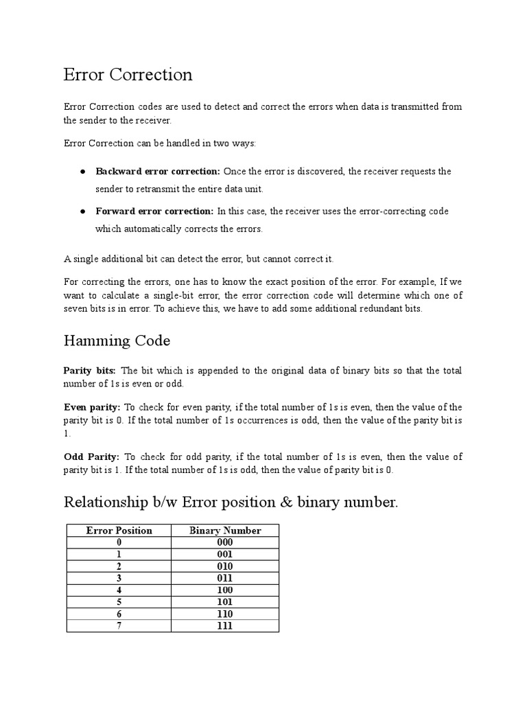 4 hamming code pdf error detection and correction error