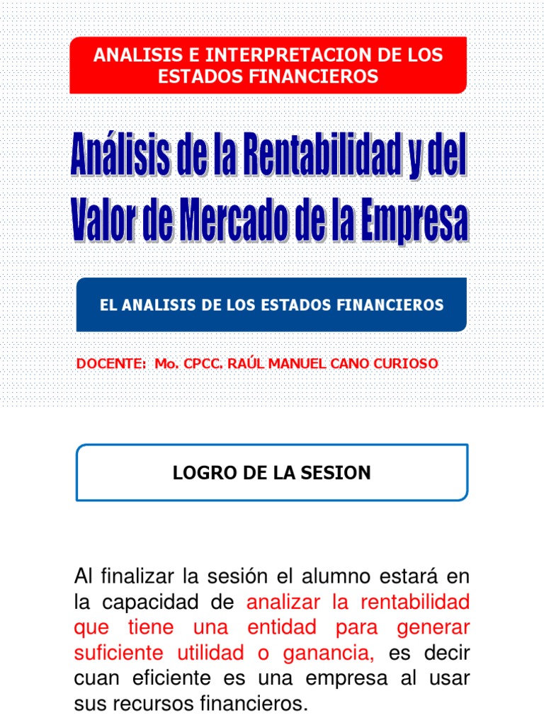 Analisis de La Rentabilidad y Del Valor de Mercado | PDF | Rentabilidad ...