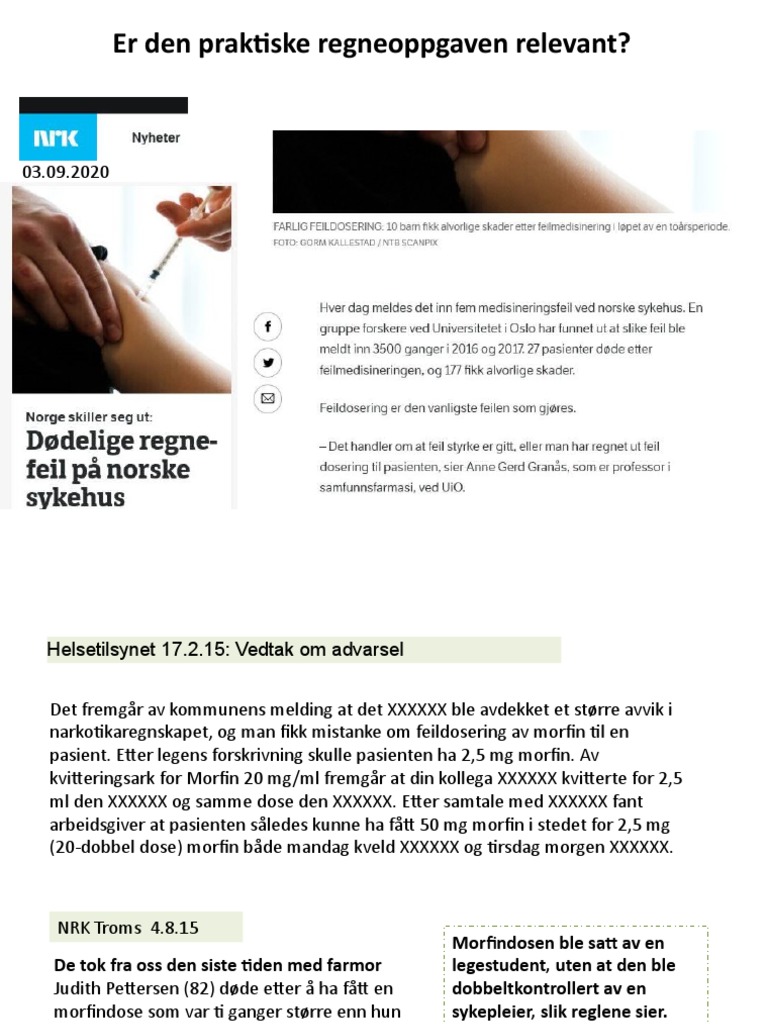 Oppgaver Med Fasit Hosten 2020 | PDF