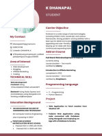 Pink Simple Profile Resume