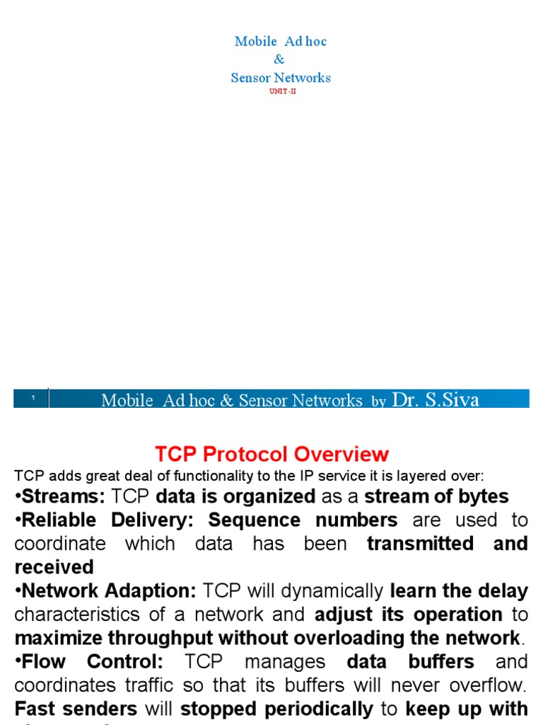 TCP Challenges in MANETs | PDF | Transmission Control Protocol ...